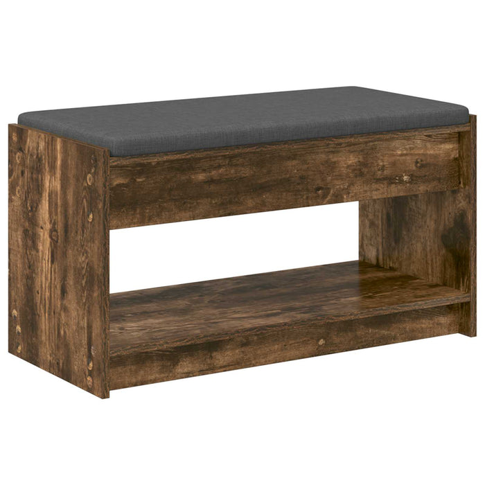 Bancă pentru hol cu pernă cu raft Stejar Afumat 83 x 38 x 45 cm - WALTI WALTI