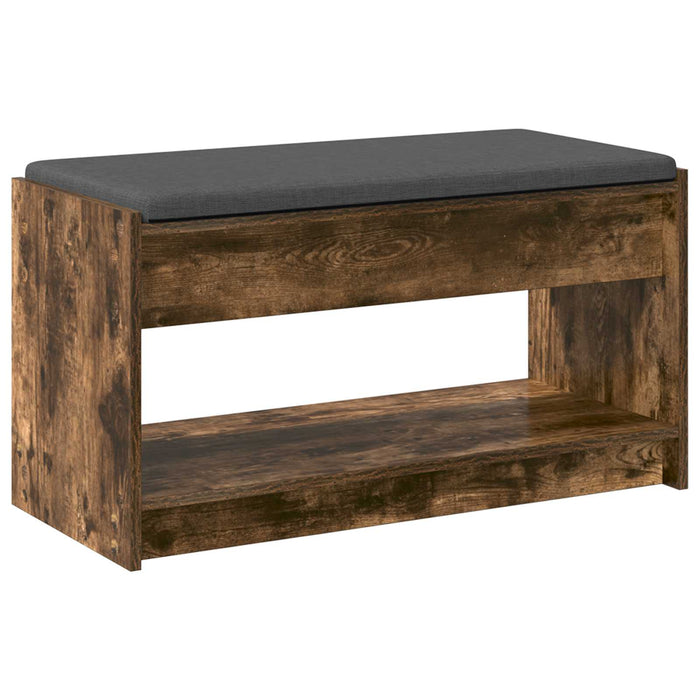Bancă pentru hol cu pernă cu raft Stejar Afumat 83 x 38 x 45 cm - WALTI WALTI