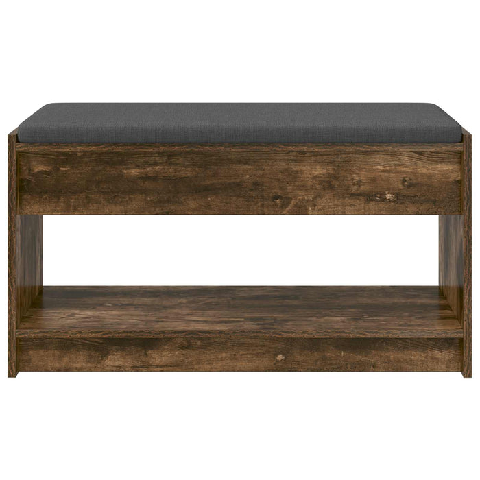 Bancă pentru hol cu pernă cu raft Stejar Afumat 83 x 38 x 45 cm - WALTI WALTI