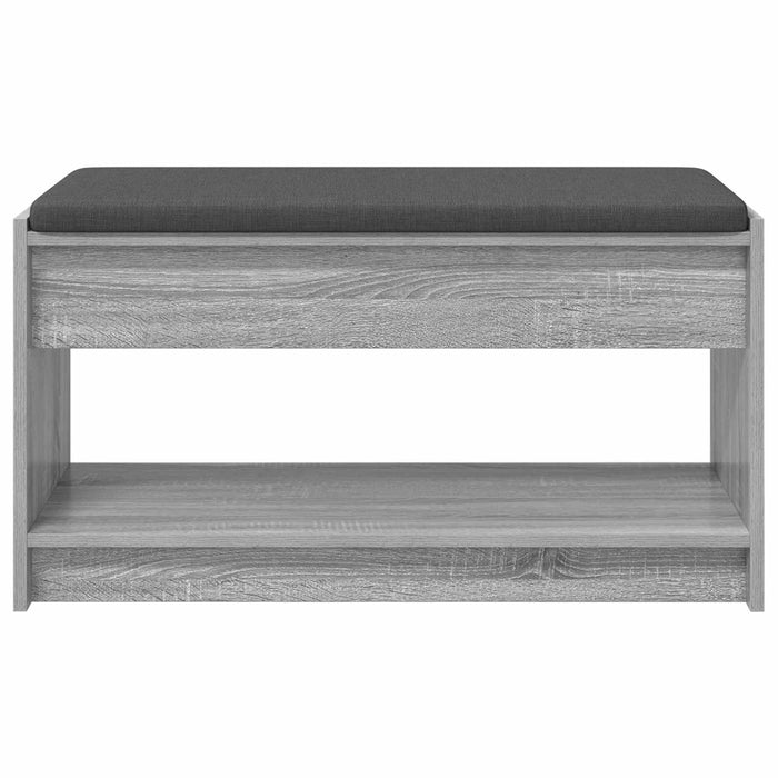 Bancă pentru hol cu pernă cu raft Sonoma gri 83 x 38 x 45 cm - WALTI WALTI