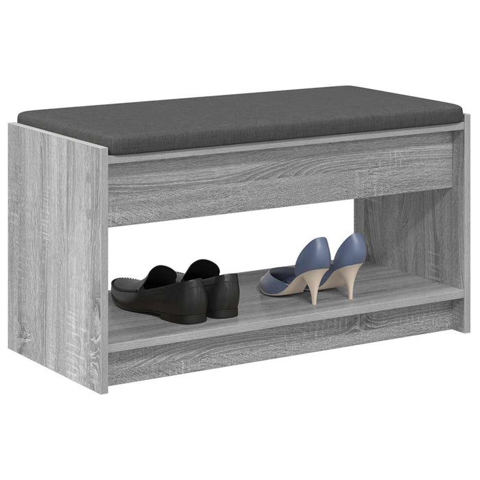 Bancă pentru hol cu pernă cu raft Sonoma gri 83 x 38 x 45 cm - WALTI WALTI