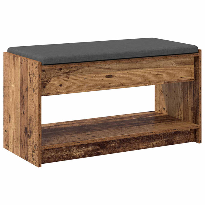 Bancă pentru hol cu pernă cu raft Lemn vechi 83 x 38 x 45 cm - WALTI WALTI