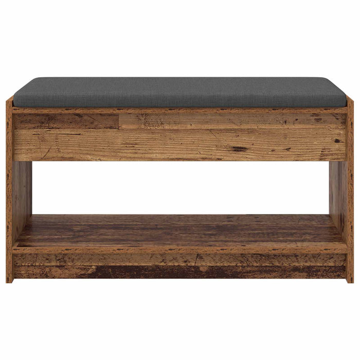 Bancă pentru hol cu pernă cu raft Lemn vechi 83 x 38 x 45 cm - WALTI WALTI