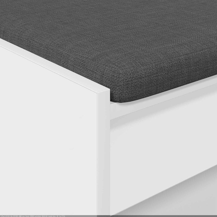Bancă pentru hol cu pernă cu raft Alb 100 x 38 x 46 cm - WALTI WALTI