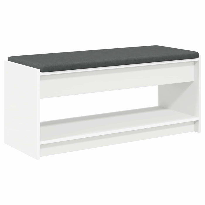 Bancă pentru hol cu pernă cu raft Alb 100 x 38 x 46 cm - WALTI WALTI