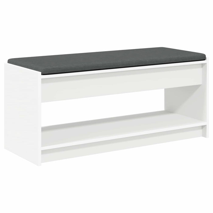 Bancă pentru hol cu pernă cu raft Alb 100 x 38 x 46 cm - WALTI WALTI