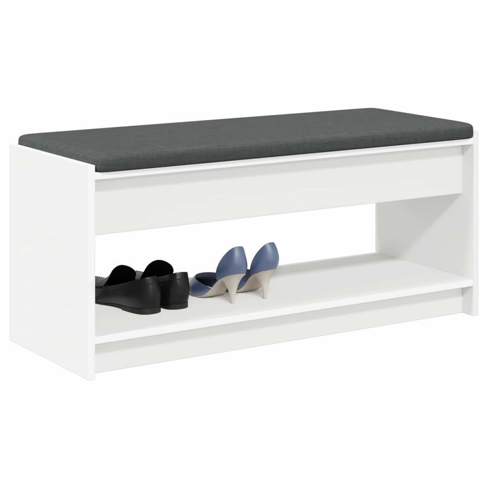Bancă pentru hol cu pernă cu raft Alb 100 x 38 x 46 cm - WALTI WALTI