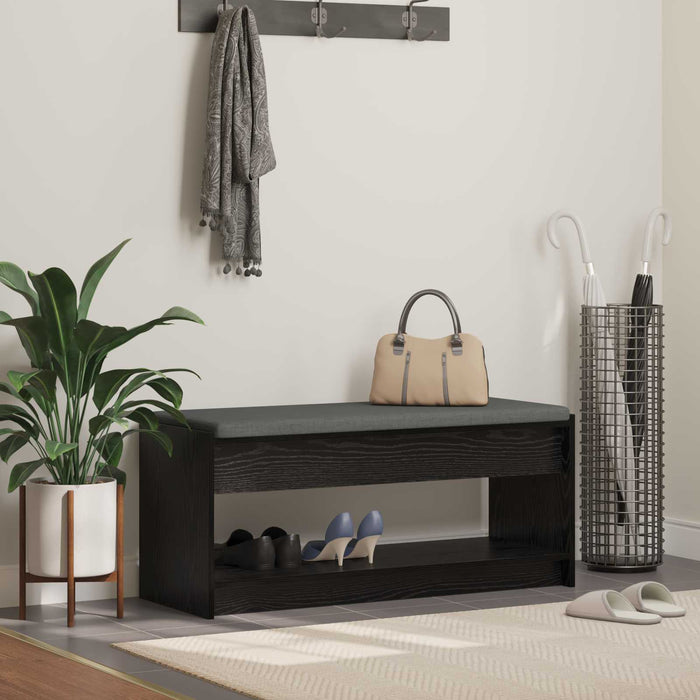 Bancă pentru hol cu pernă cu raft Stejar Negru 100 x 38 x 46 cm - WALTI WALTI