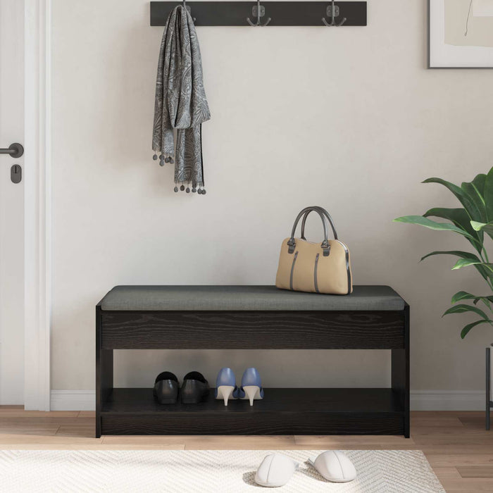 Bancă pentru hol cu pernă cu raft Stejar Negru 100 x 38 x 46 cm - WALTI WALTI