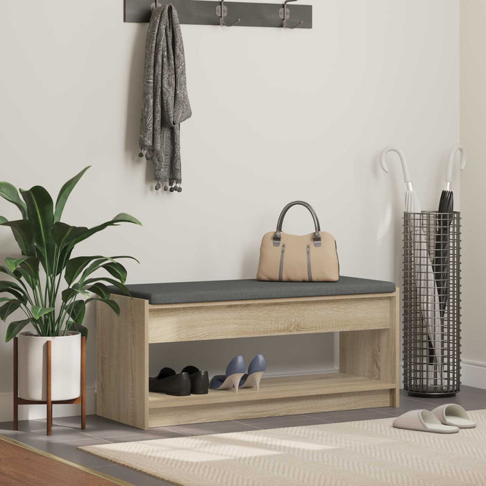 Bancă pentru hol cu pernă Stejar Sonoma 100 x 38 x 46 cm - WALTI WALTI