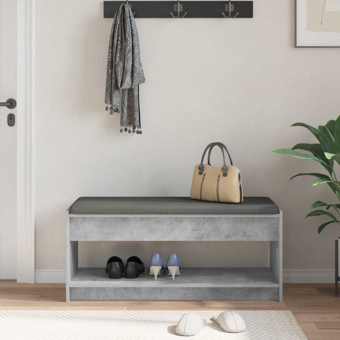 Bancă pentru hol cu pernă Gri din beton 100 x 38 x 46 cm - WALTI WALTI