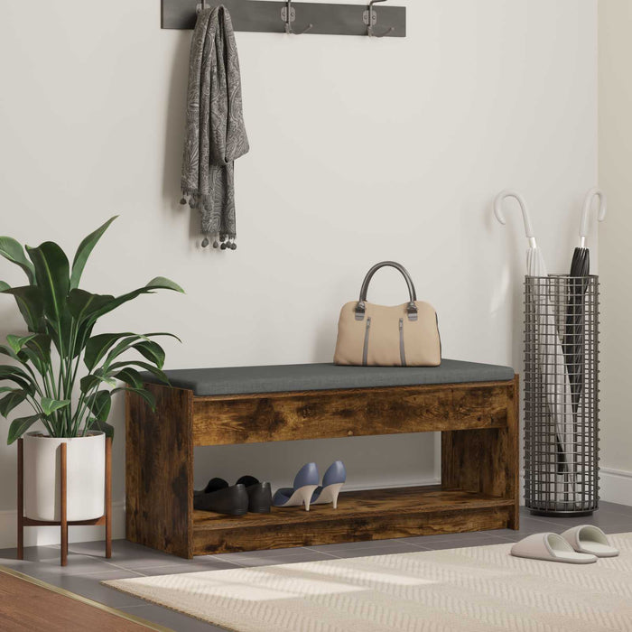Bancă pentru hol cu pernă Stejar fumuriu 100 x 38 x 46 cm - WALTI WALTI