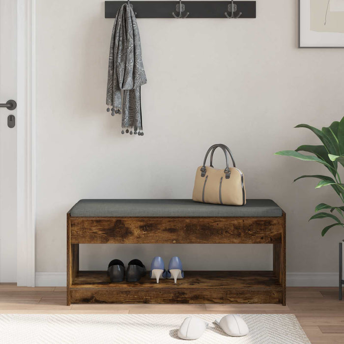 Bancă pentru hol cu pernă Stejar fumuriu 100 x 38 x 46 cm - WALTI WALTI