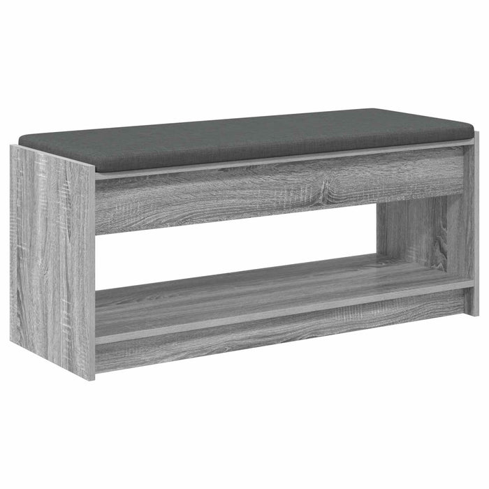 Bancă pentru hol cu pernă cu raft Gri Sonoma 100 x 38 x 46 cm - WALTI WALTI