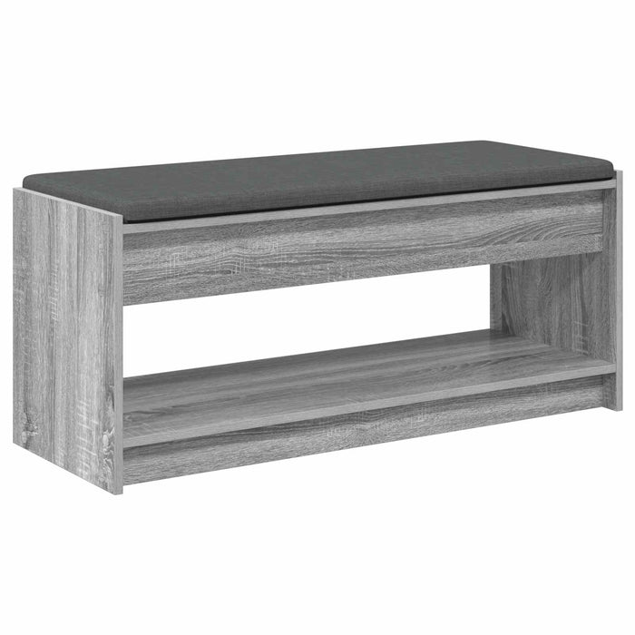 Bancă pentru hol cu pernă cu raft Gri Sonoma 100 x 38 x 46 cm - WALTI WALTI