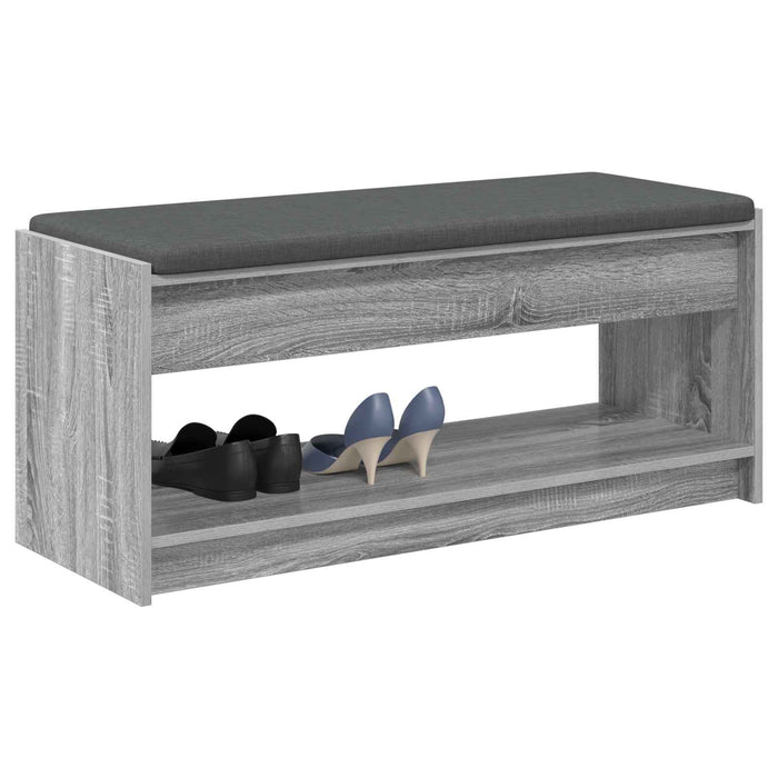 Bancă pentru hol cu pernă cu raft Gri Sonoma 100 x 38 x 46 cm - WALTI WALTI