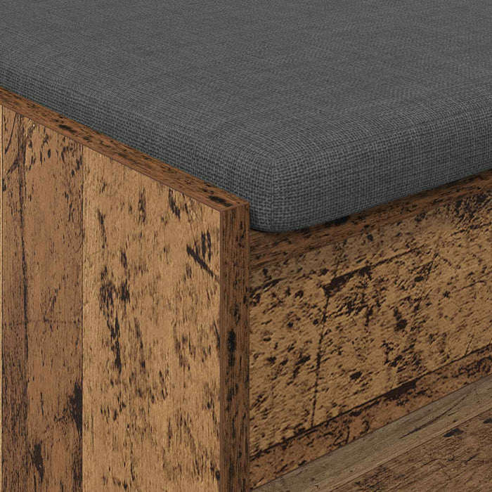 Bancă pentru hol cu pernă cu raft Lemn vechi 103 x 38 x 45 cm - WALTI WALTI