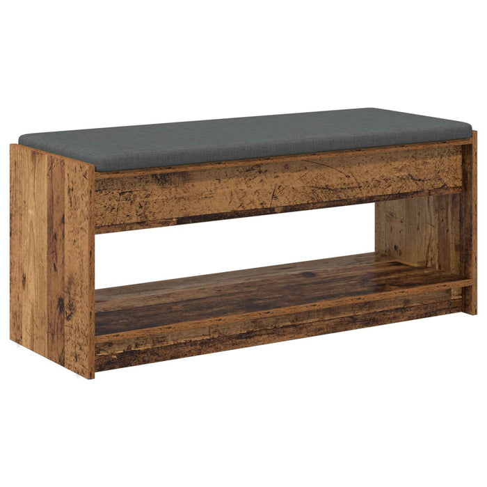 Bancă pentru hol cu pernă cu raft Lemn vechi 103 x 38 x 45 cm - WALTI WALTI