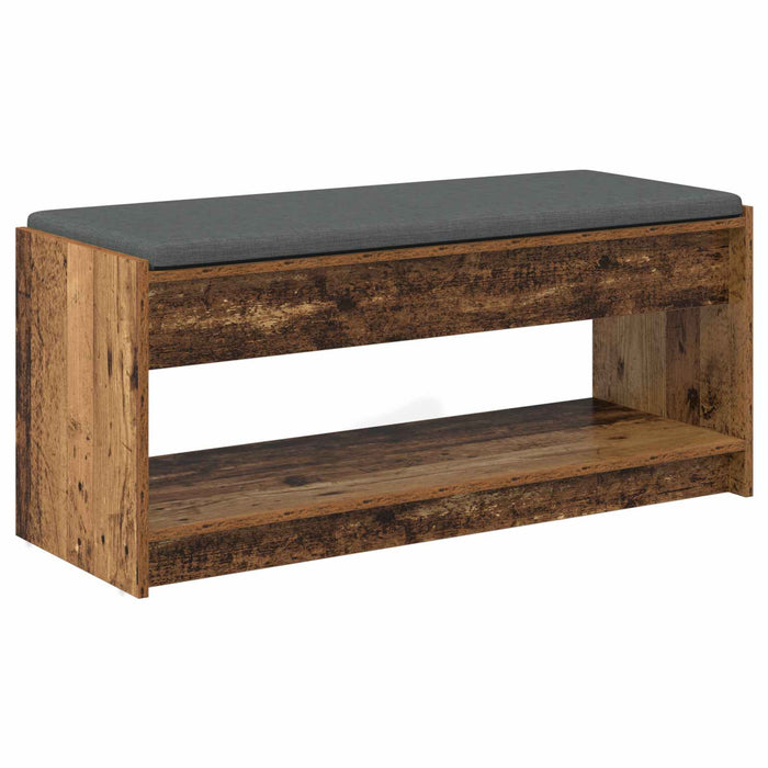 Bancă pentru hol cu pernă cu raft Lemn vechi 103 x 38 x 45 cm - WALTI WALTI