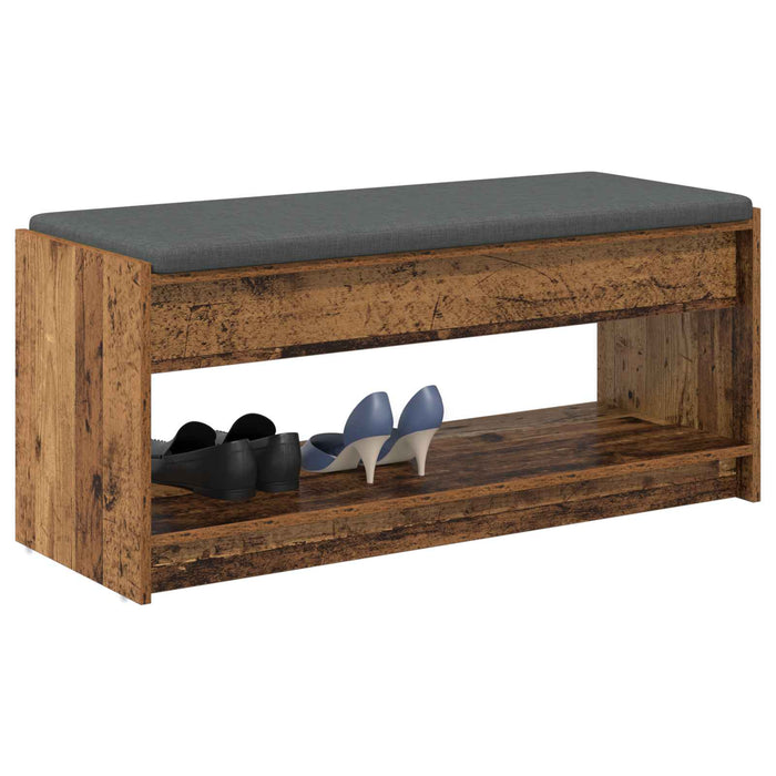 Bancă pentru hol cu pernă cu raft Lemn vechi 103 x 38 x 45 cm - WALTI WALTI