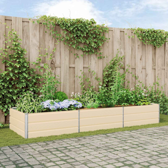 Jardinieră Creme 195 x 100 x 45 cm Oțel Galvanizat - WALTI WALTI