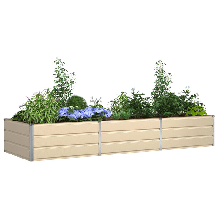Jardinieră Creme 195 x 100 x 45 cm Oțel Galvanizat - WALTI WALTI