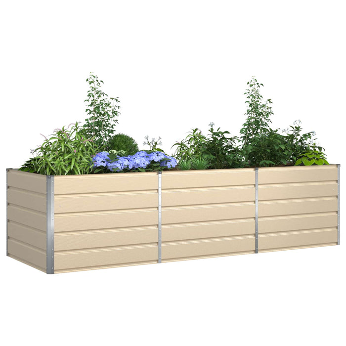 Jardinieră Creme 195 x 100 x 45 cm Oțel Galvanizat - WALTI WALTI