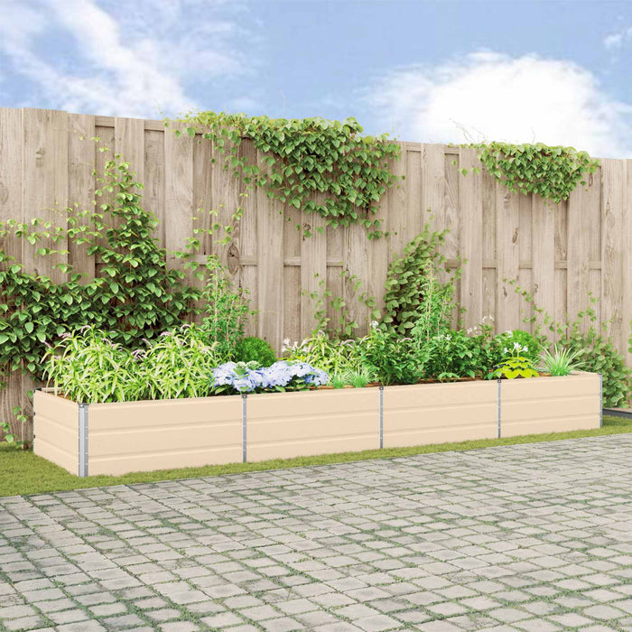 Jardinieră Creme 195 x 100 x 45 cm Oțel Galvanizat - WALTI WALTI
