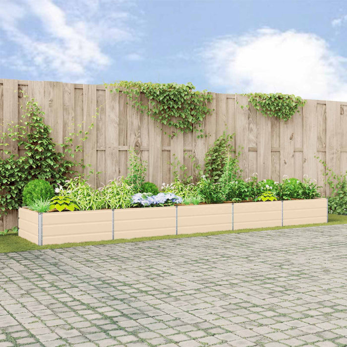 Jardinieră Creme 195 x 100 x 45 cm Oțel Galvanizat - WALTI WALTI