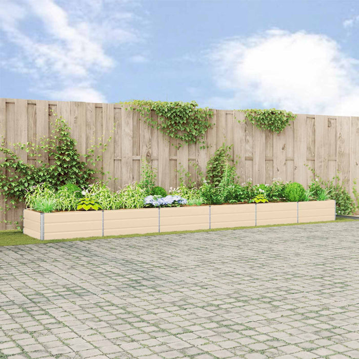 Jardinieră Creme 195 x 100 x 45 cm Oțel Galvanizat - WALTI WALTI