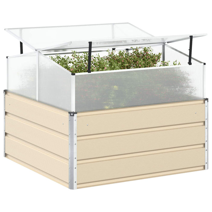 Jardinieră Creme 100 x 100 x 77 cm Oțel Galvanizat - WALTI WALTI