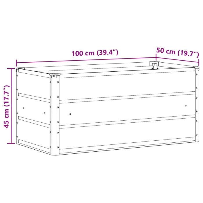 Jardinieră Gri deschis 100 x 50 x 45 cm Oțel Galvanizat WALTI