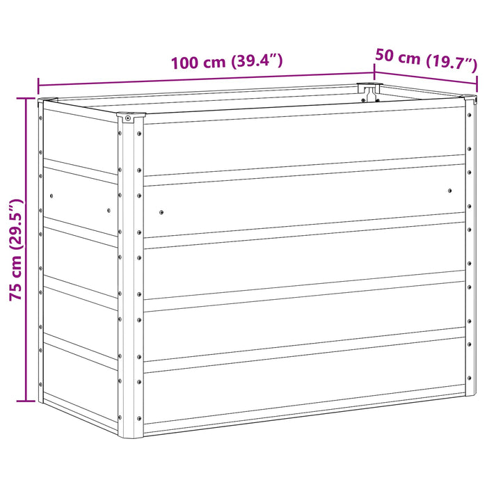 Jardinieră Gri deschis 100 x 50 x 77 cm Oțel Galvanizat - WALTI WALTI