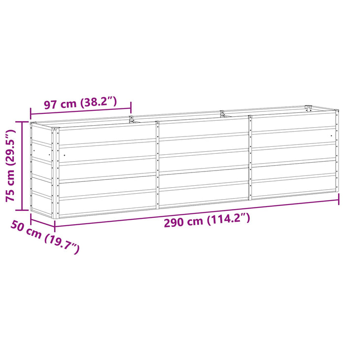 Jardinieră Gri deschis 290 x 50 x 75 cm Oțel Galvanizat - WALTI WALTI