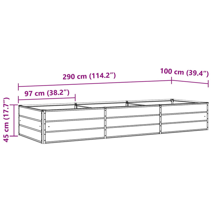 Jardinieră Gri deschis 195 x 100 x 45 cm Oțel Galvanizat - WALTI WALTI