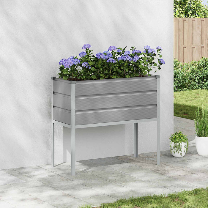 Jardinieră Gri deschis 100 x 45 x 90 cm Oțel Galvanizat - WALTI WALTI