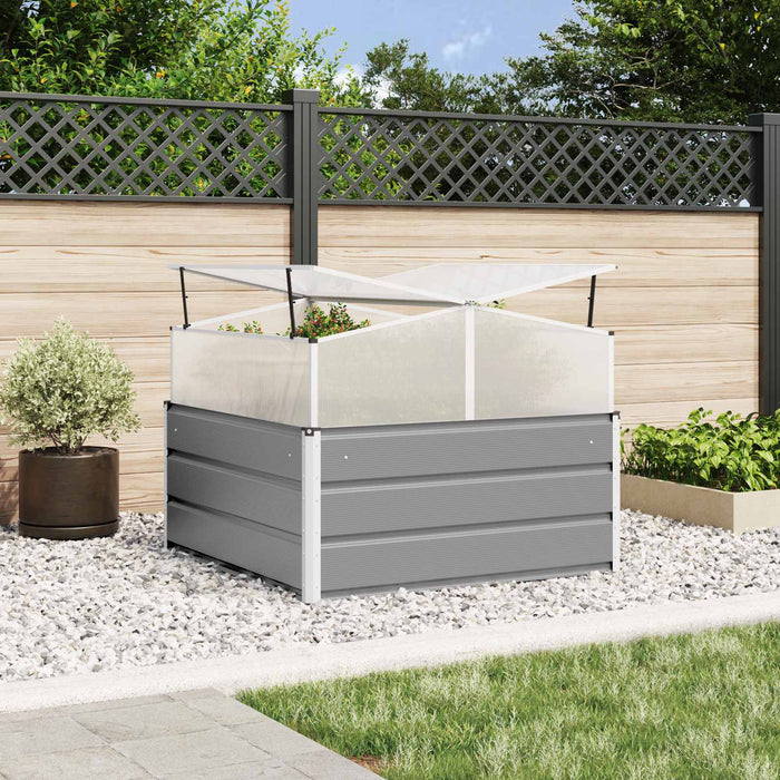 Jardinieră Gri deschis 100 x 100 x 77 cm Oțel Galvanizat - WALTI WALTI