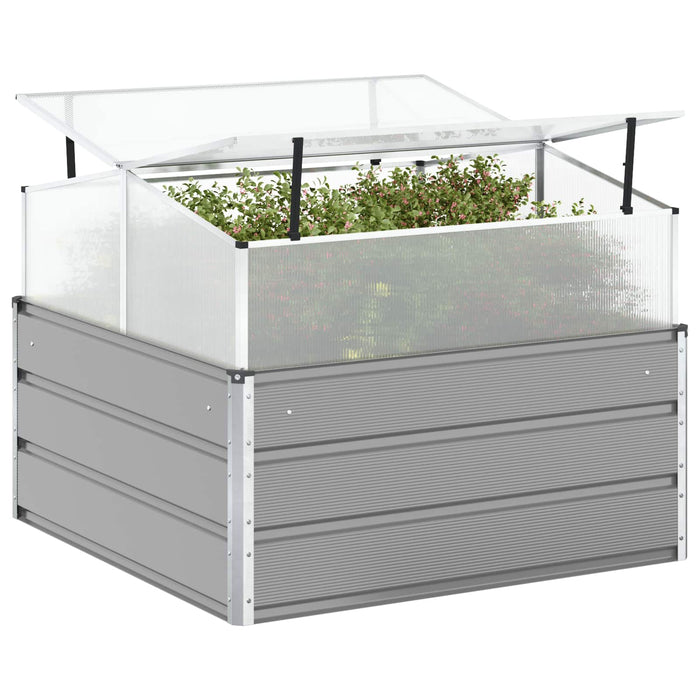 Jardinieră Gri deschis 100 x 100 x 77 cm Oțel Galvanizat - WALTI WALTI
