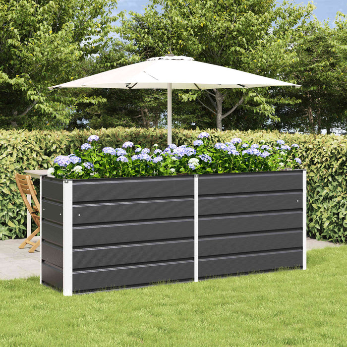 Jardinieră Antracit 195 x 50 x 75 cm Oțel Galvanizat WALTI