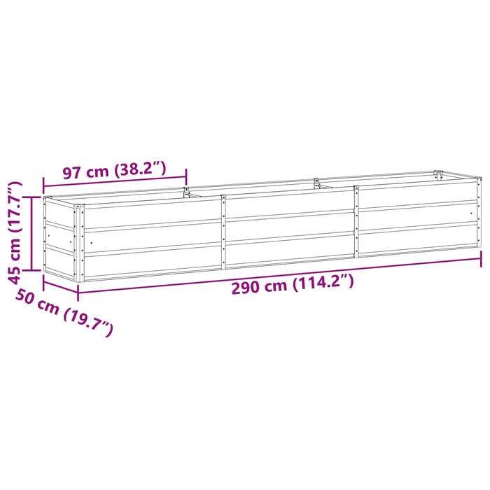 Jardinieră Antracit 290 x 50 x 45 cm Oțel Galvanizat WALTI