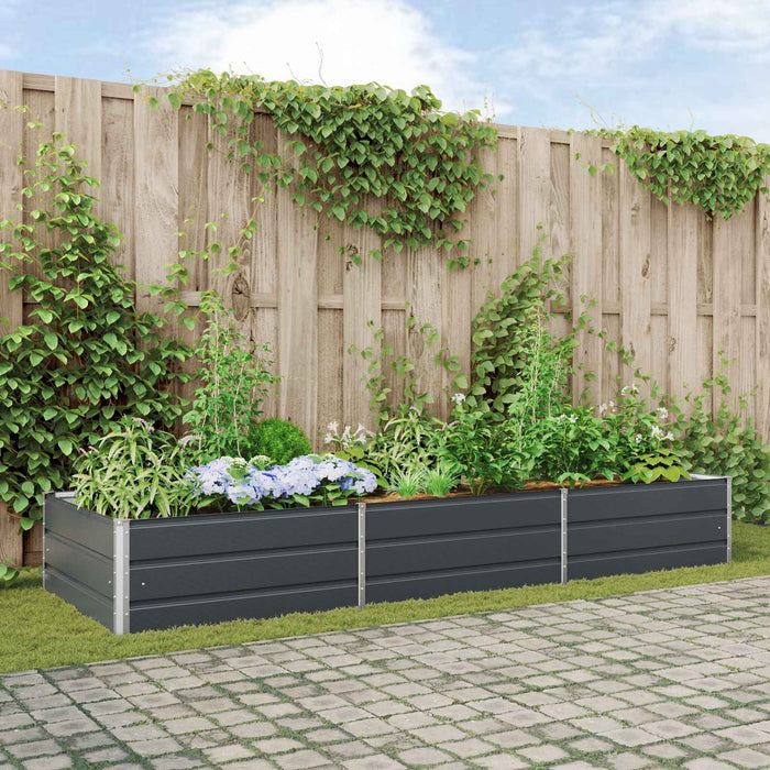 Jardinieră Antracit 195 x 100 x 45 cm Oțel Galvanizat - WALTI WALTI