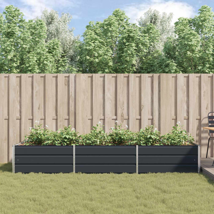 Jardinieră Antracit 195 x 100 x 45 cm Oțel Galvanizat - WALTI WALTI