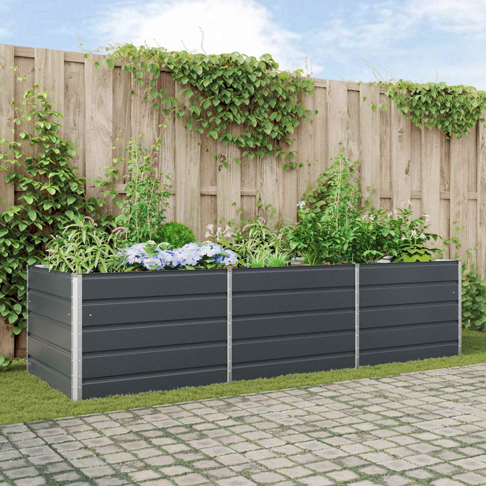 Jardinieră Antracit 195 x 100 x 45 cm Oțel Galvanizat - WALTI WALTI