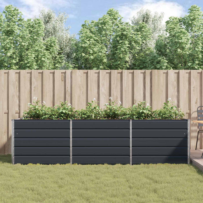 Jardinieră Antracit 195 x 100 x 45 cm Oțel Galvanizat - WALTI WALTI