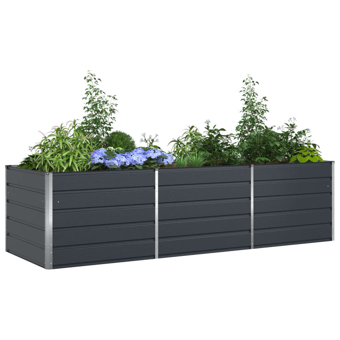 Jardinieră Antracit 195 x 100 x 45 cm Oțel Galvanizat - WALTI WALTI