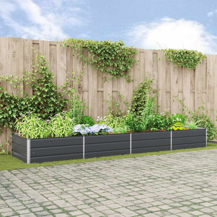 Jardinieră Antracit 195 x 100 x 45 cm Oțel Galvanizat - WALTI WALTI