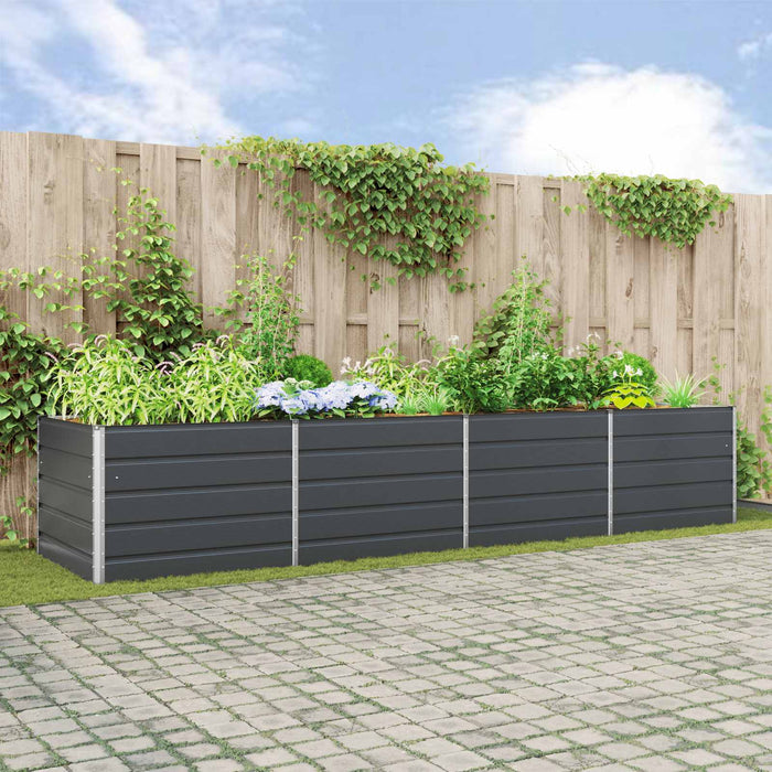 Jardinieră Antracit 195 x 100 x 45 cm Oțel Galvanizat - WALTI WALTI