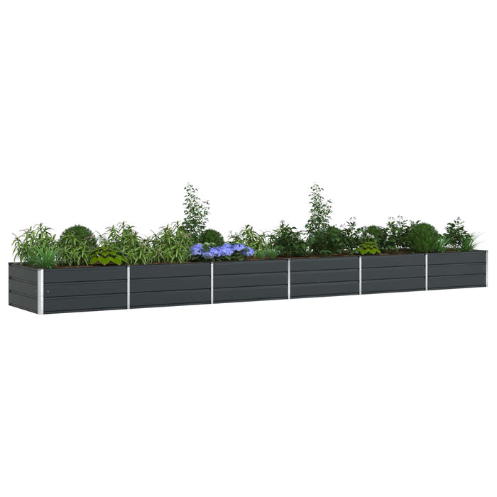 Jardinieră Antracit 195 x 100 x 45 cm Oțel Galvanizat - WALTI WALTI
