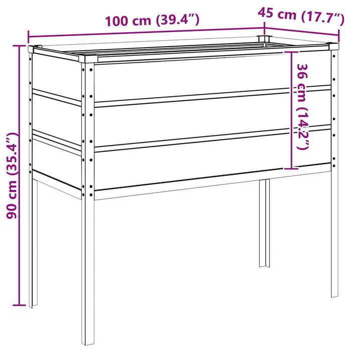 Jardinieră Antracit 100 x 45 x 90 cm Oțel Galvanizat - WALTI WALTI