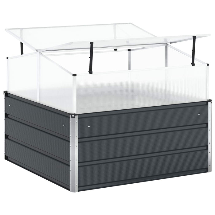 Jardinieră Antracit 100 x 100 x 77 cm Oțel Galvanizat - WALTI WALTI